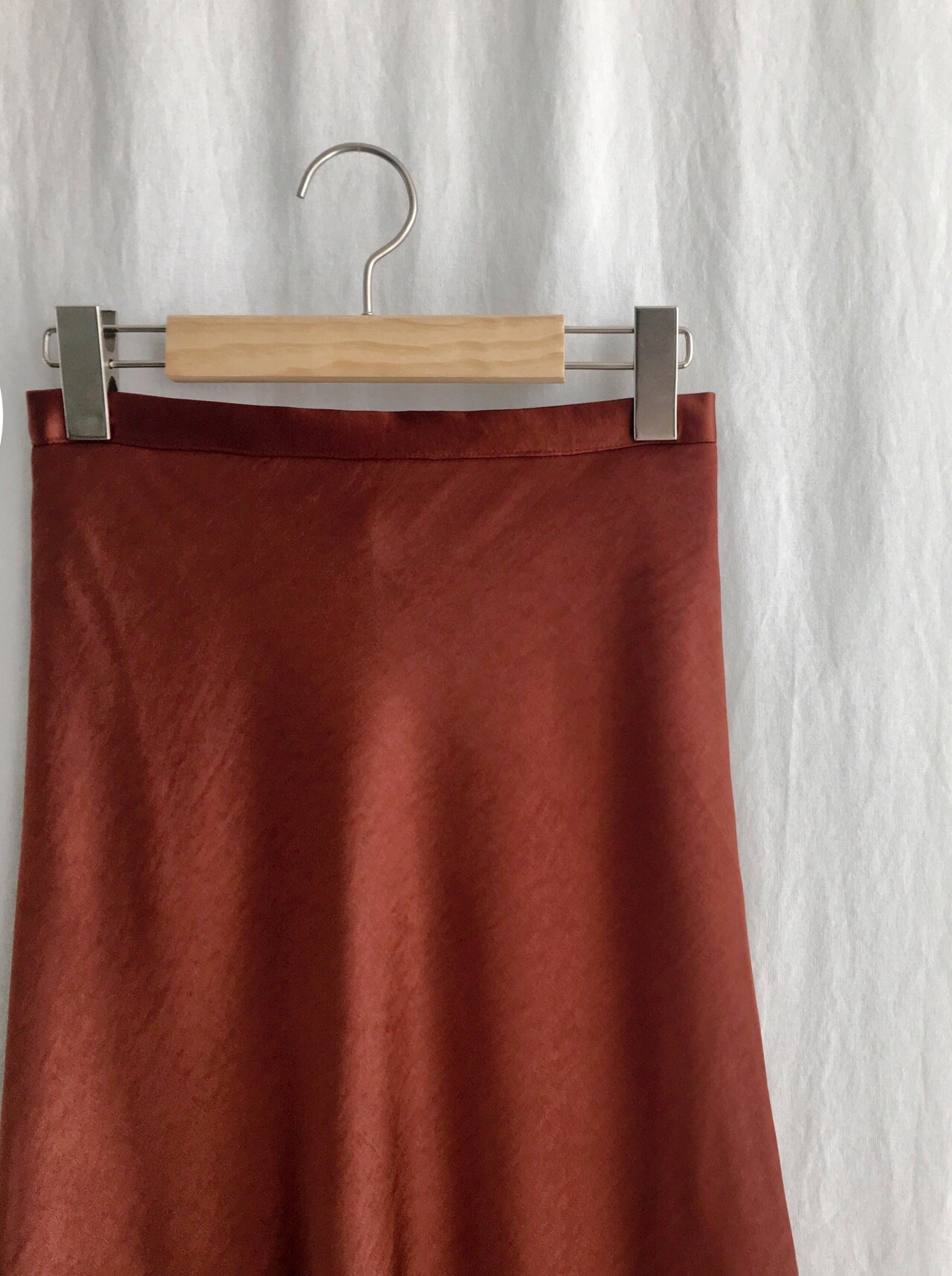 Satin Mermaid Midi Long Skirt 3color Silk Silky Fl