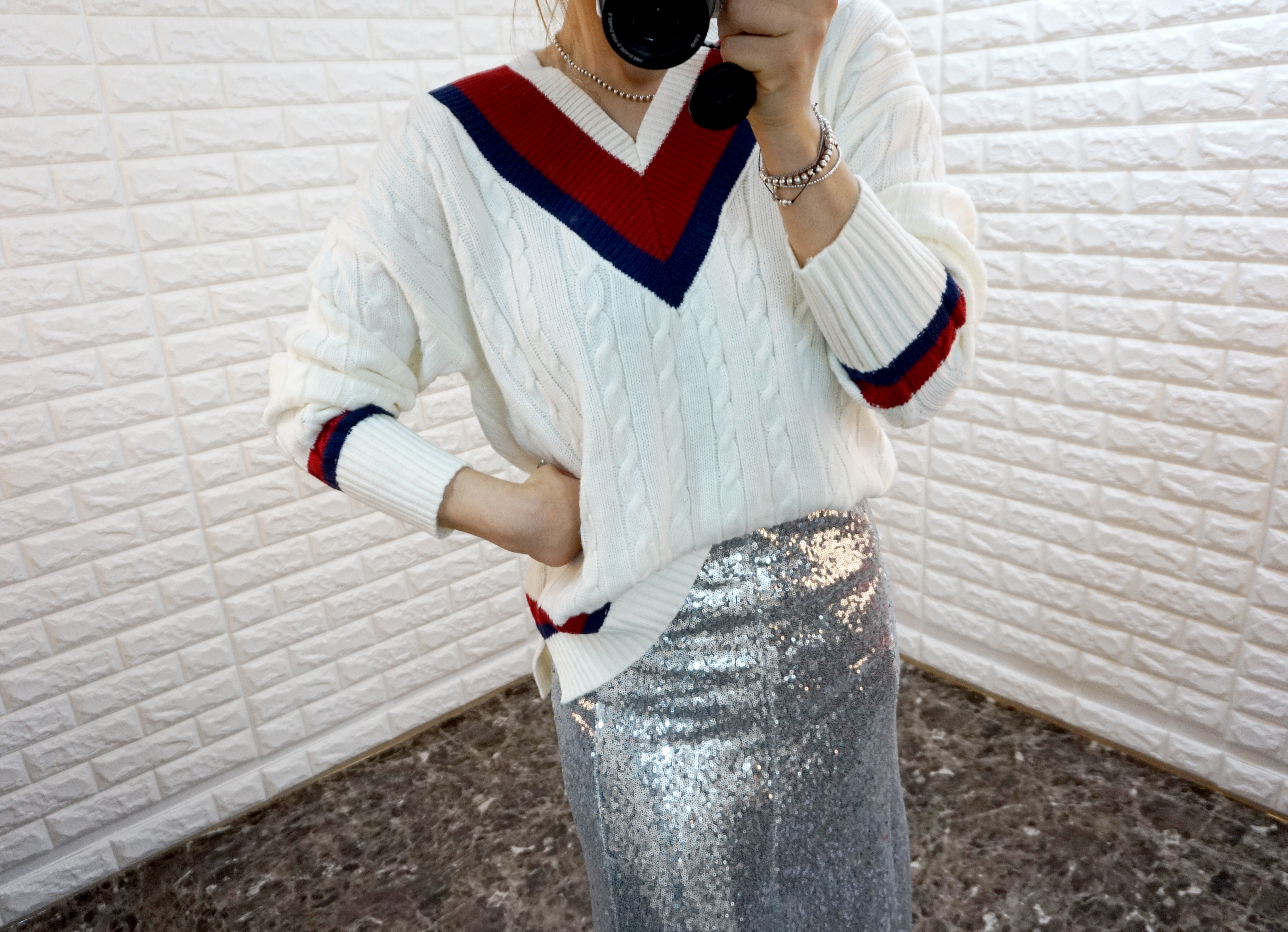 Sequin Sparkling Long Skirt Luxurious festive fash