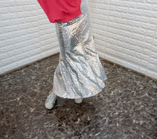 Sequin Sparkling Long Skirt Luxurious festive fash