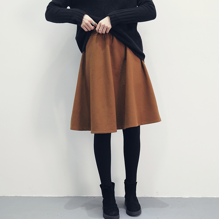 Made jay a line flared banding midi wool skirt aut