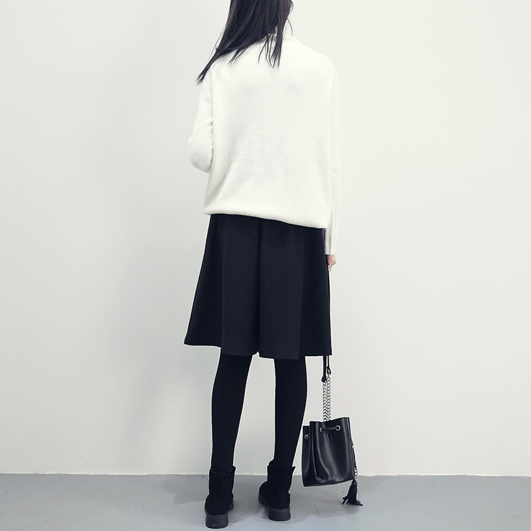 Made jay a line flared banding midi wool skirt aut