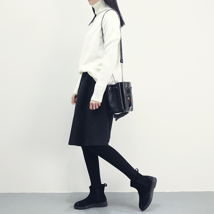 Made jay a line flared banding midi wool skirt aut