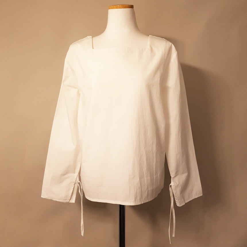 Sleeveless ribbon square neck blouse 3color Fall s