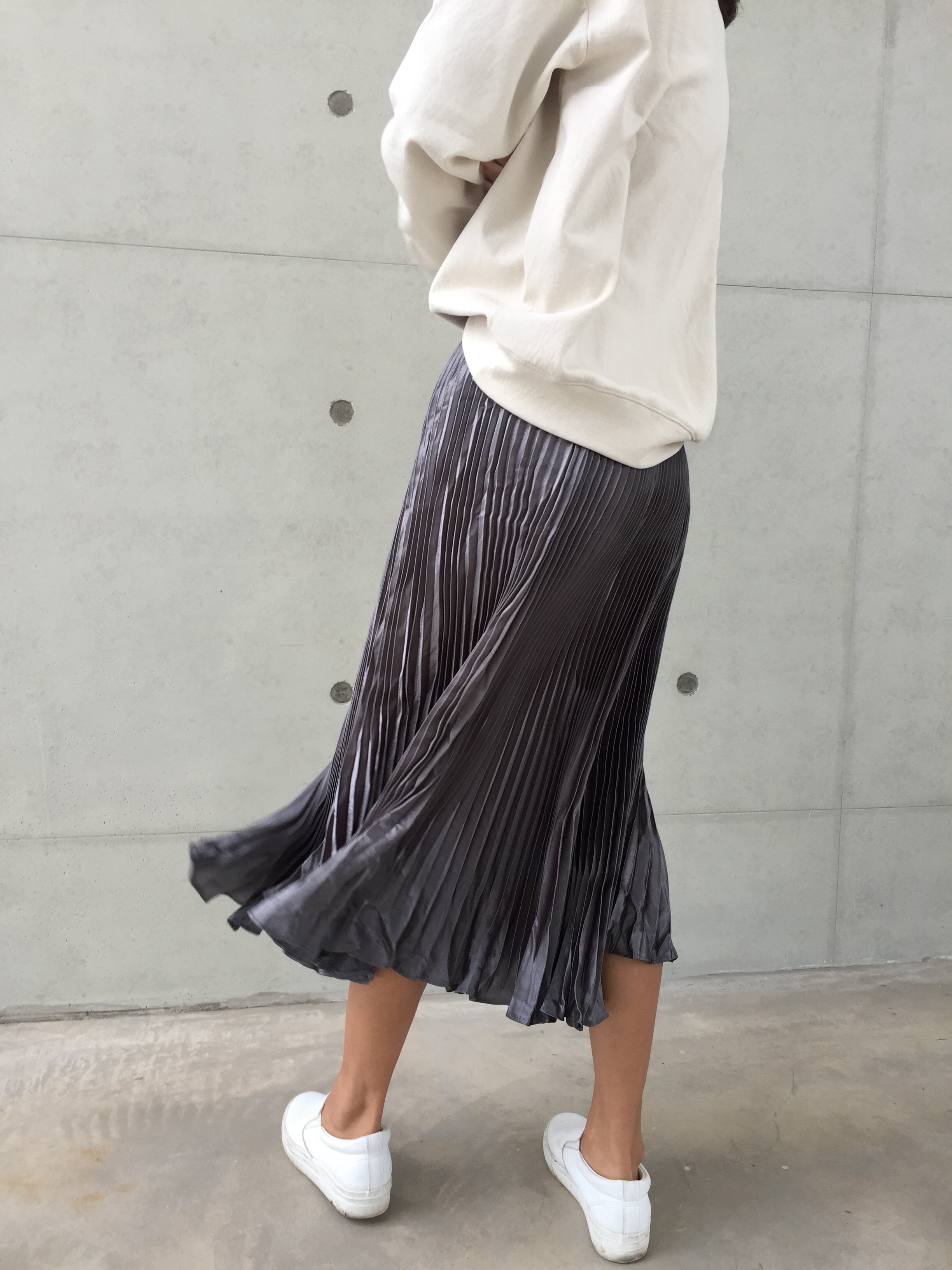 Long-Bending Metal Pleated Skirts Wrinkled Cute Si