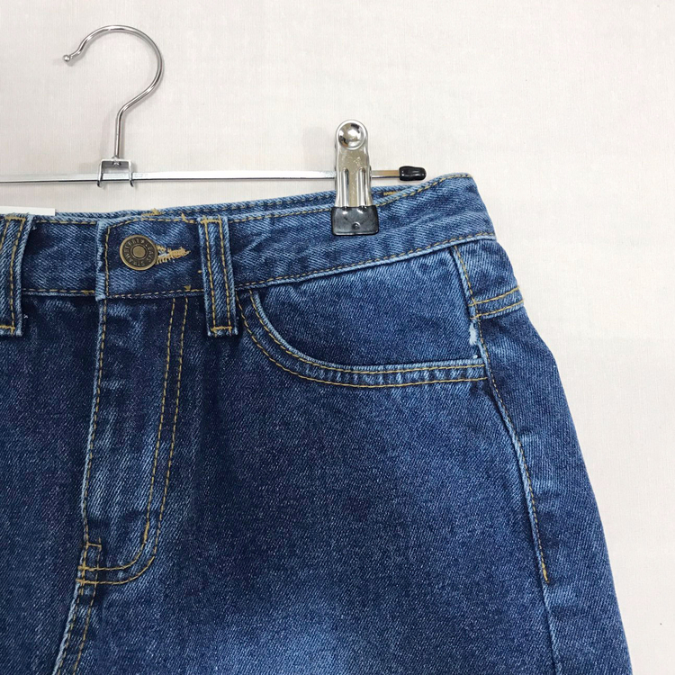 Denim skirt front denim long skirt sneakers h line