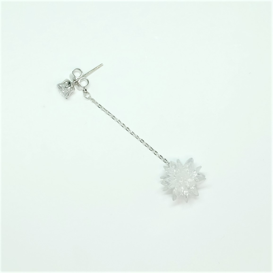 Snowflake Drop Earrings Silver Spit Wedding Look L