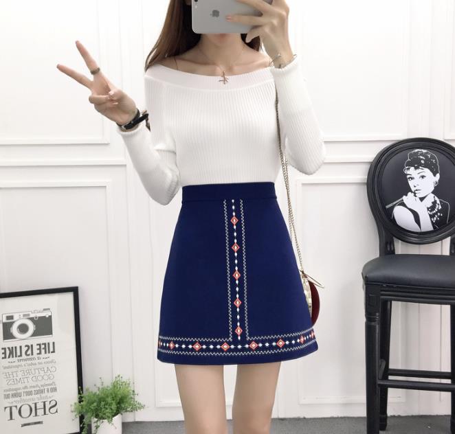 Medi Embroidery Skirt Ethnic Mini 2color Teenage G