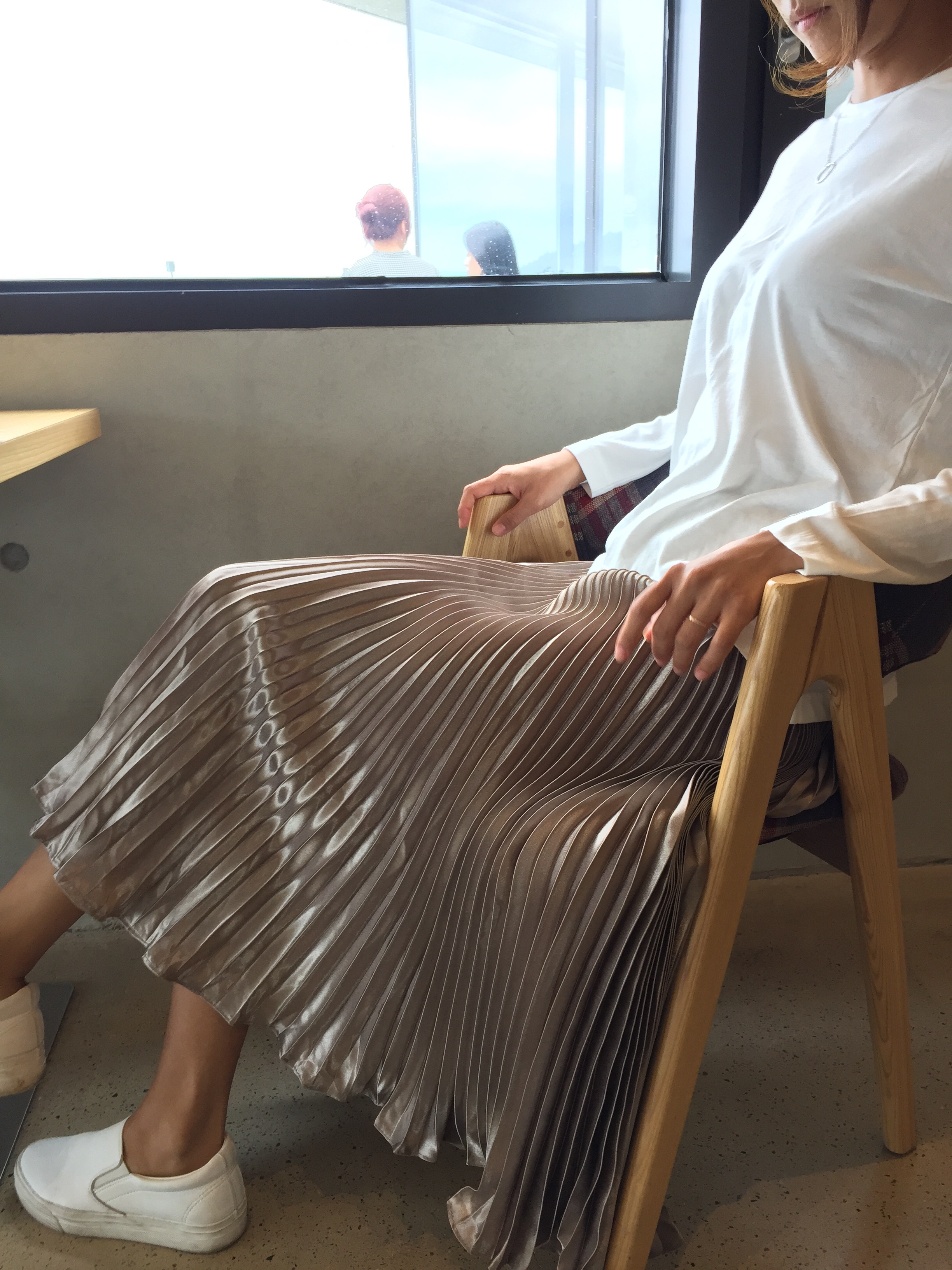 Long-Bending Metal Pleated Skirts Wrinkled Cute Si