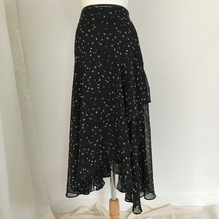 Flower Chiffon Long Skirt Cody Autumn Daily Look R
