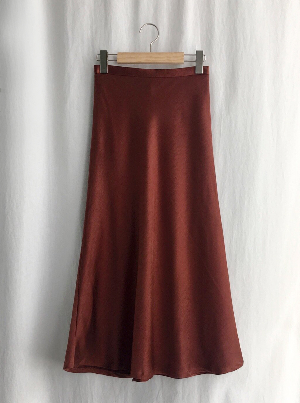 Satin Mermaid Midi Long Skirt 3color Silk Silky Fl