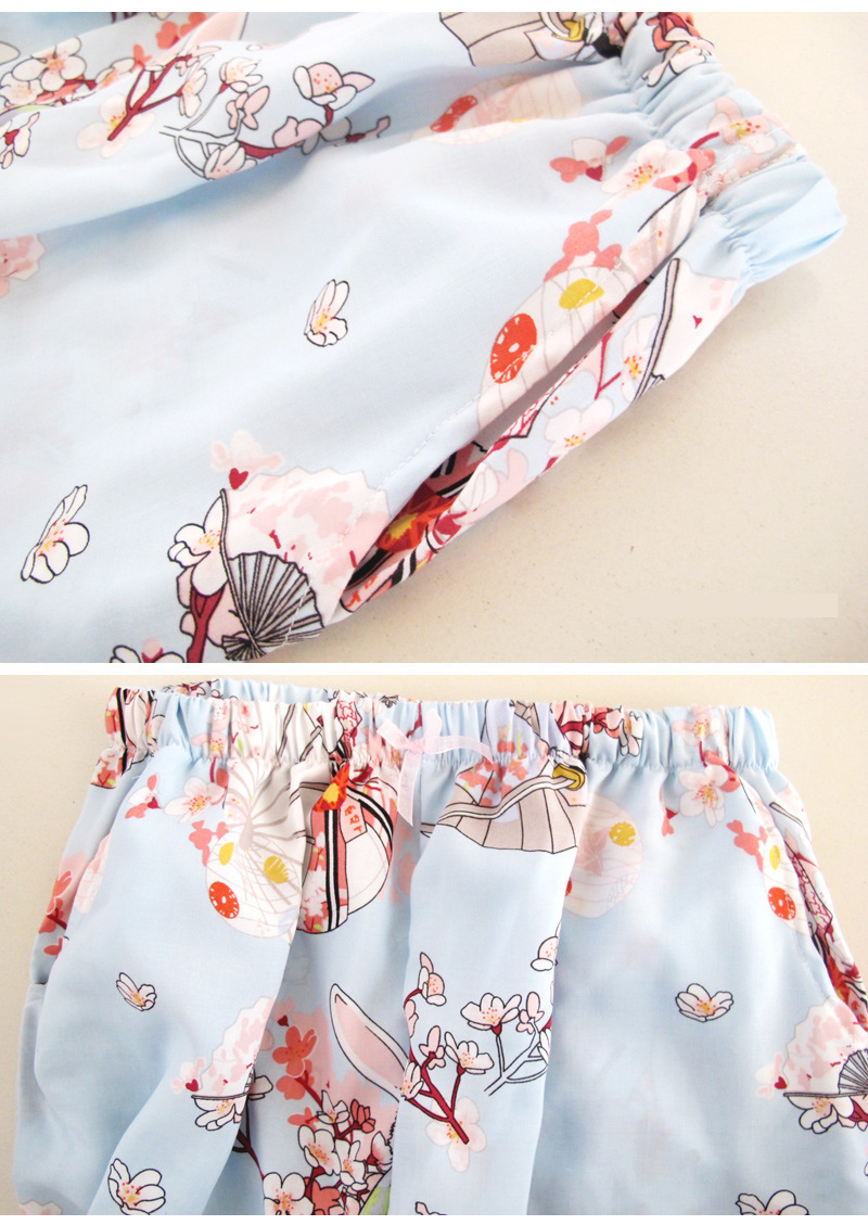 Imported cotton kimono robe sweet sexy piece pajam