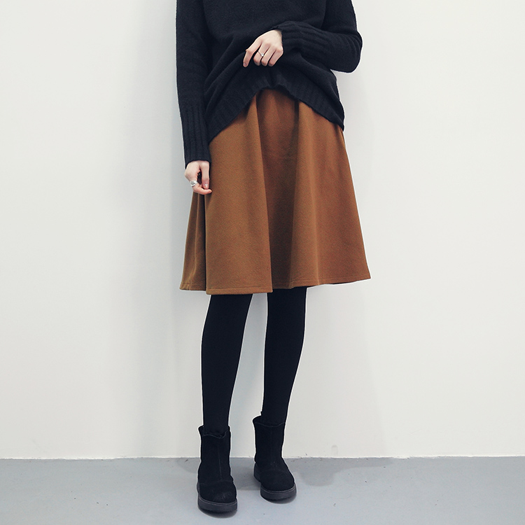 Made jay a line flared banding midi wool skirt aut