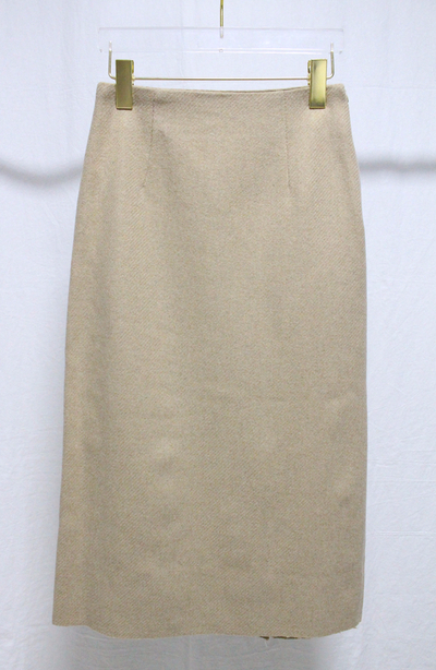 Vegetable wool long skirt Skirt Beige French Sik