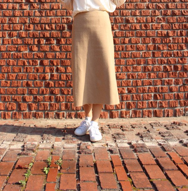 Vegetable wool long skirt Skirt Beige French Sik