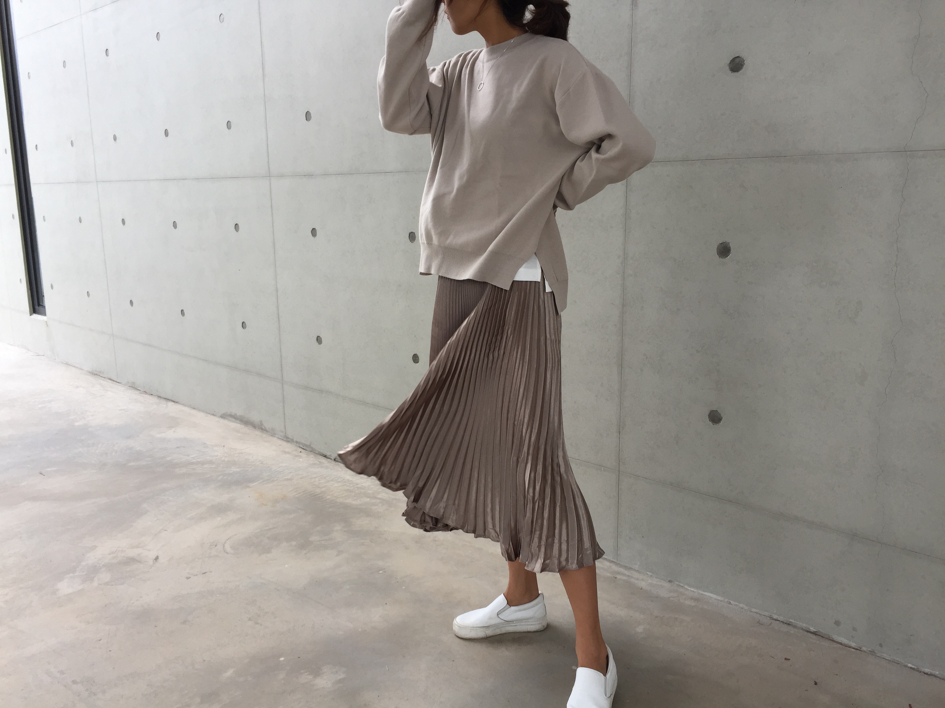 Long-Bending Metal Pleated Skirts Wrinkled Cute Si