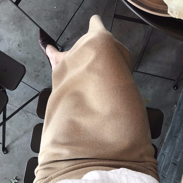 Vegetable wool long skirt Skirt Beige French Sik