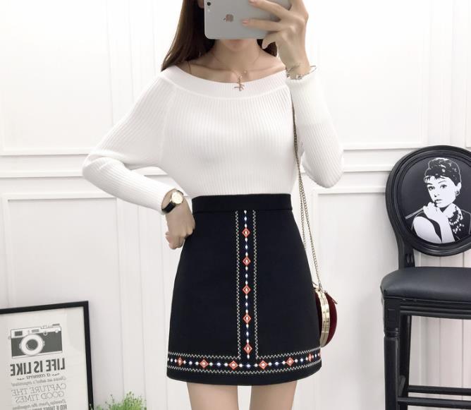 Medi Embroidery Skirt Ethnic Mini 2color Teenage G