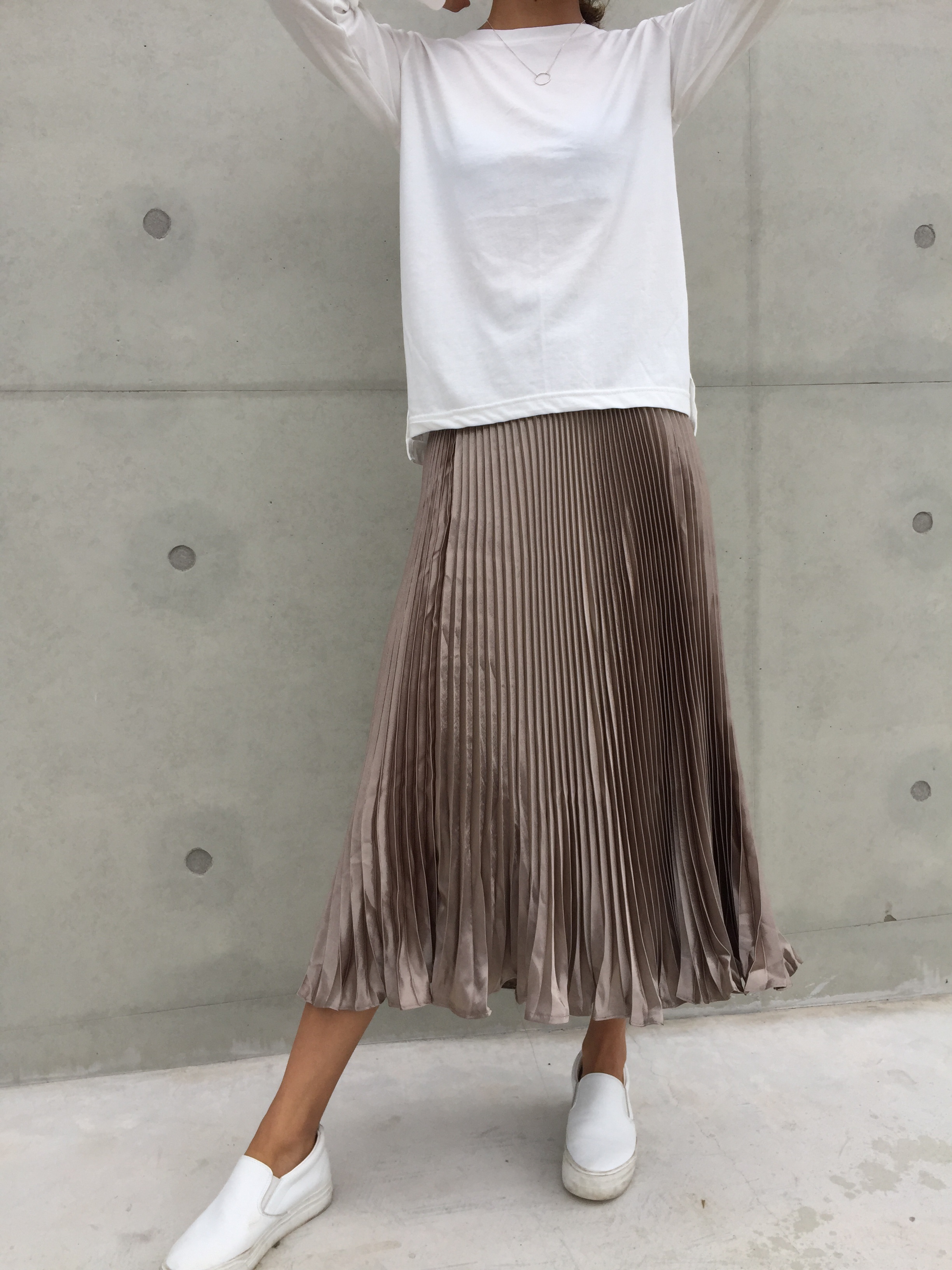 Long-Bending Metal Pleated Skirts Wrinkled Cute Si
