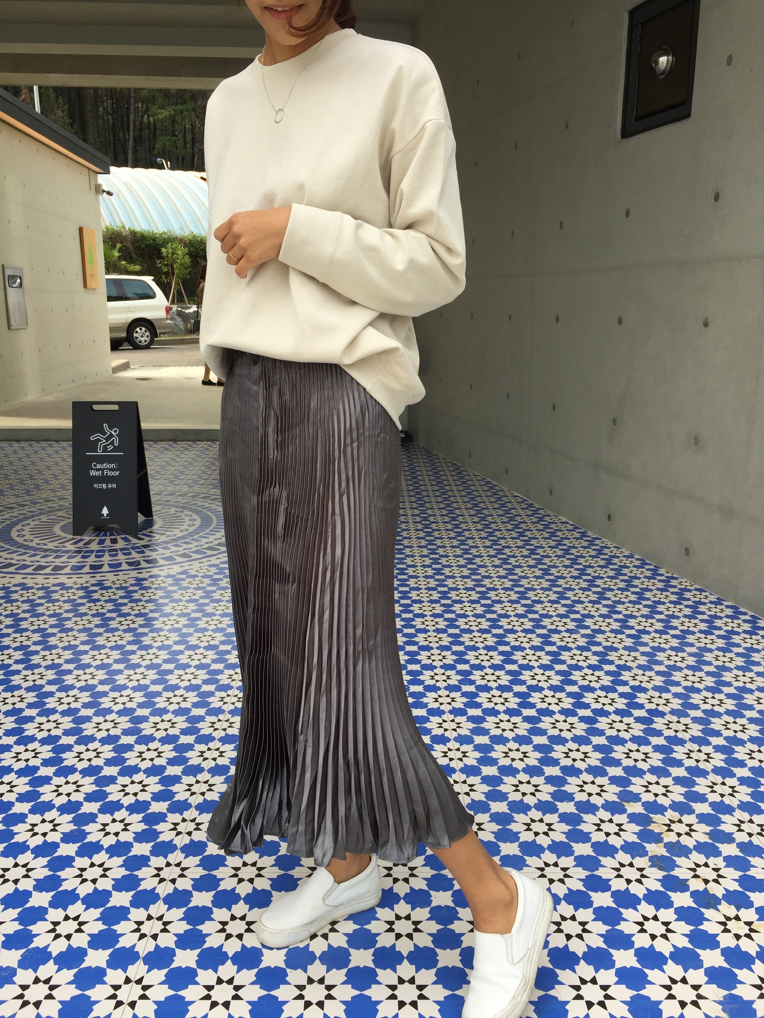 Long-Bending Metal Pleated Skirts Wrinkled Cute Si