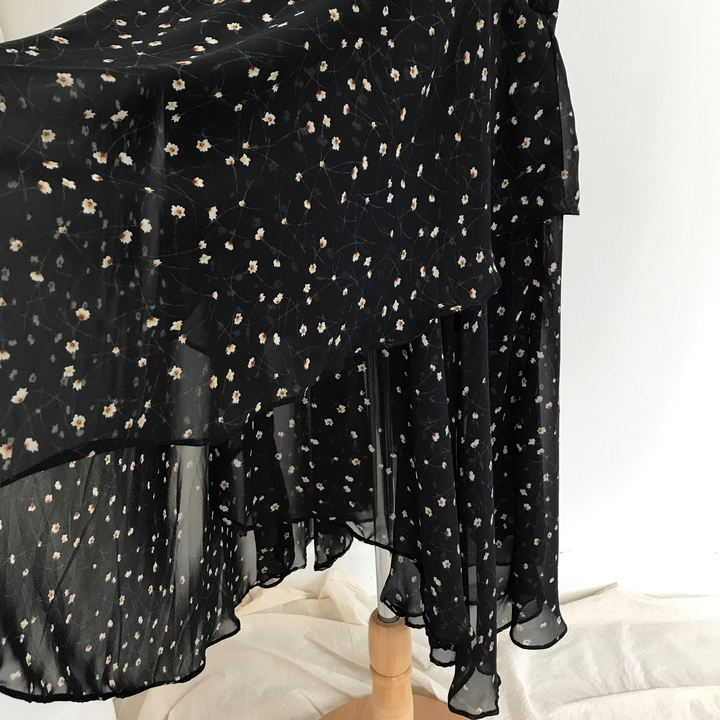 Flower Chiffon Long Skirt Cody Autumn Daily Look R