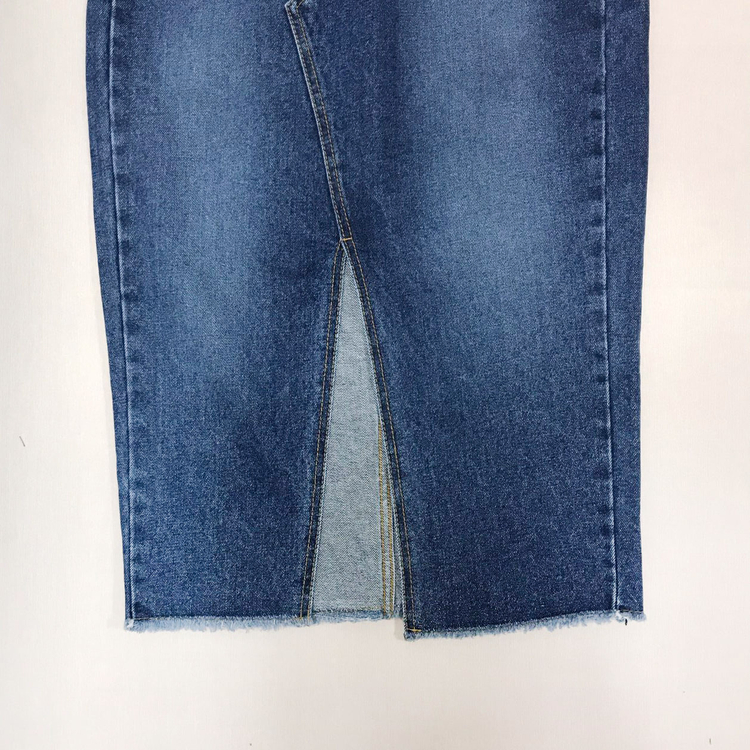 Denim skirt front denim long skirt sneakers h line