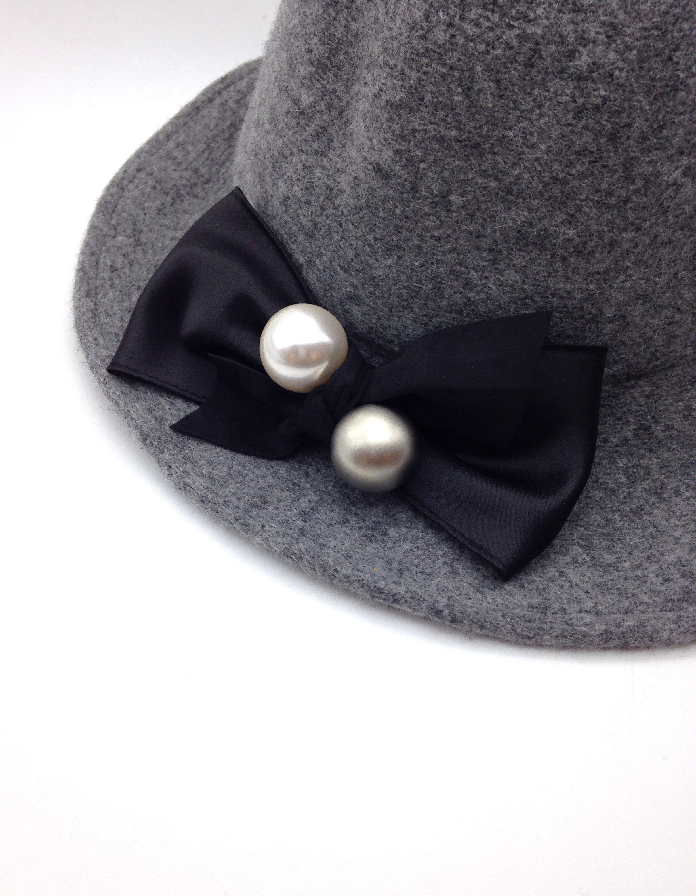 Hair Accessories Pearl Metal Black Ribbon Pin Wint