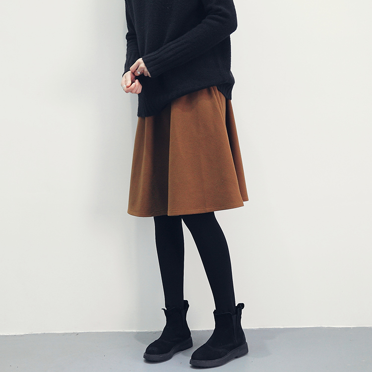 Made jay a line flared banding midi wool skirt aut