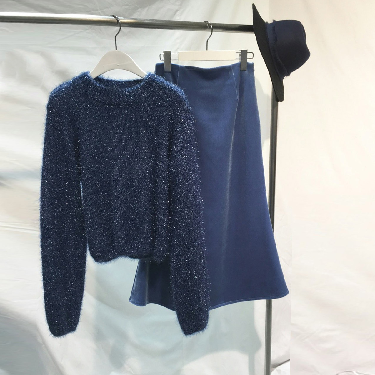 Verzin Velvet Velor Mermaid Long Skirt 4 color Tre