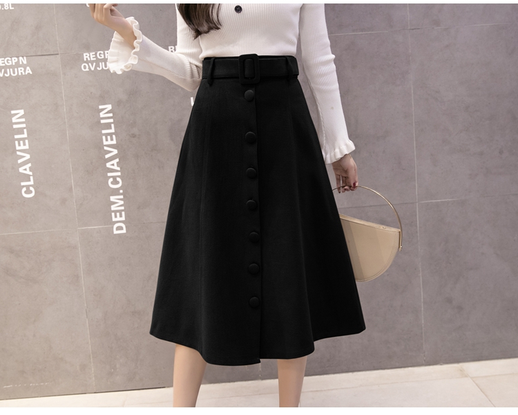 Women's wool long skirts A line skirts 30s Norm