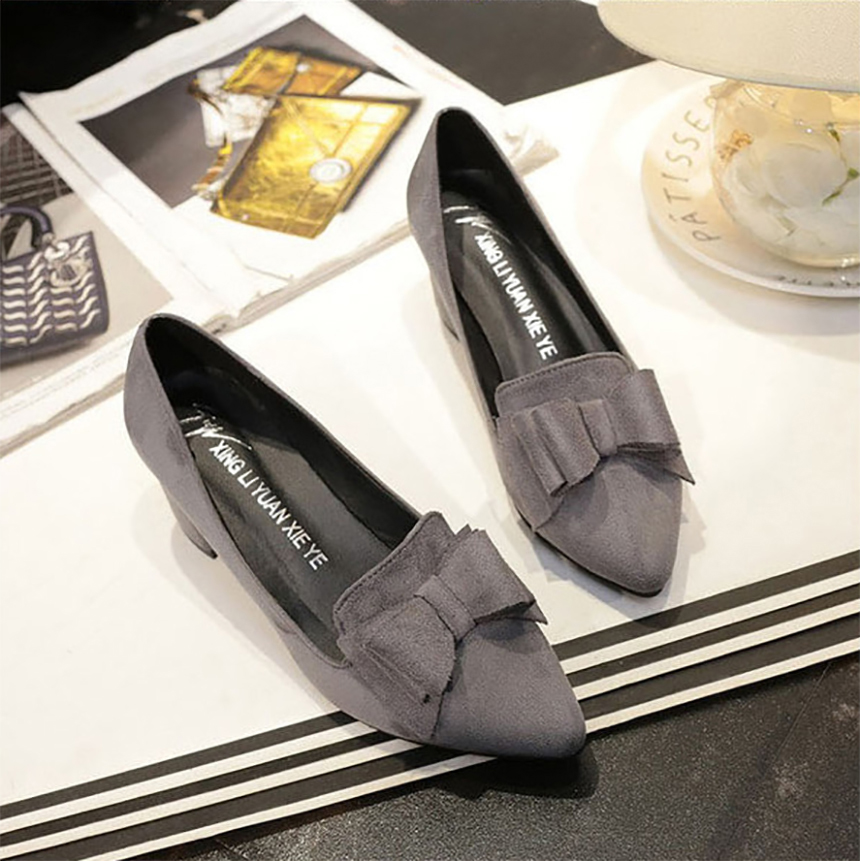 Suede Pumps Ribbon Middle Hill Stiletto Shoes 6cm 