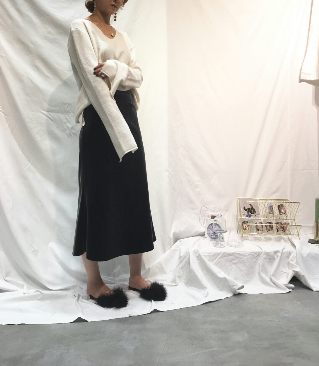 Verzin Velvet Velor Mermaid Long Skirt 4 color Tre