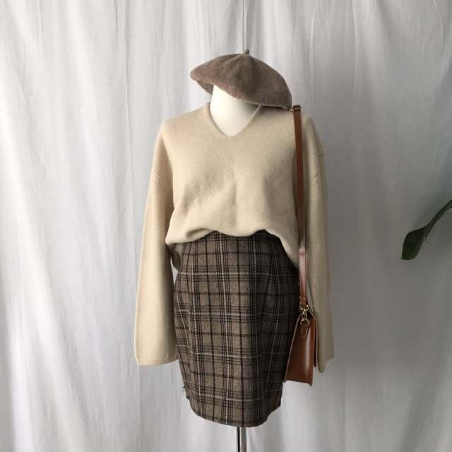 Woolen Check Mini-Skirt Classic Look Wedding Fashi