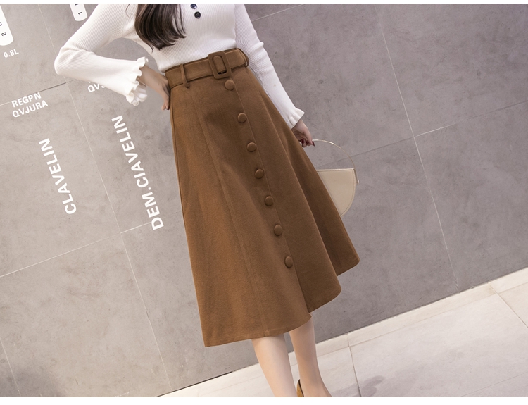 Women's wool long skirts A line skirts 30s Norm