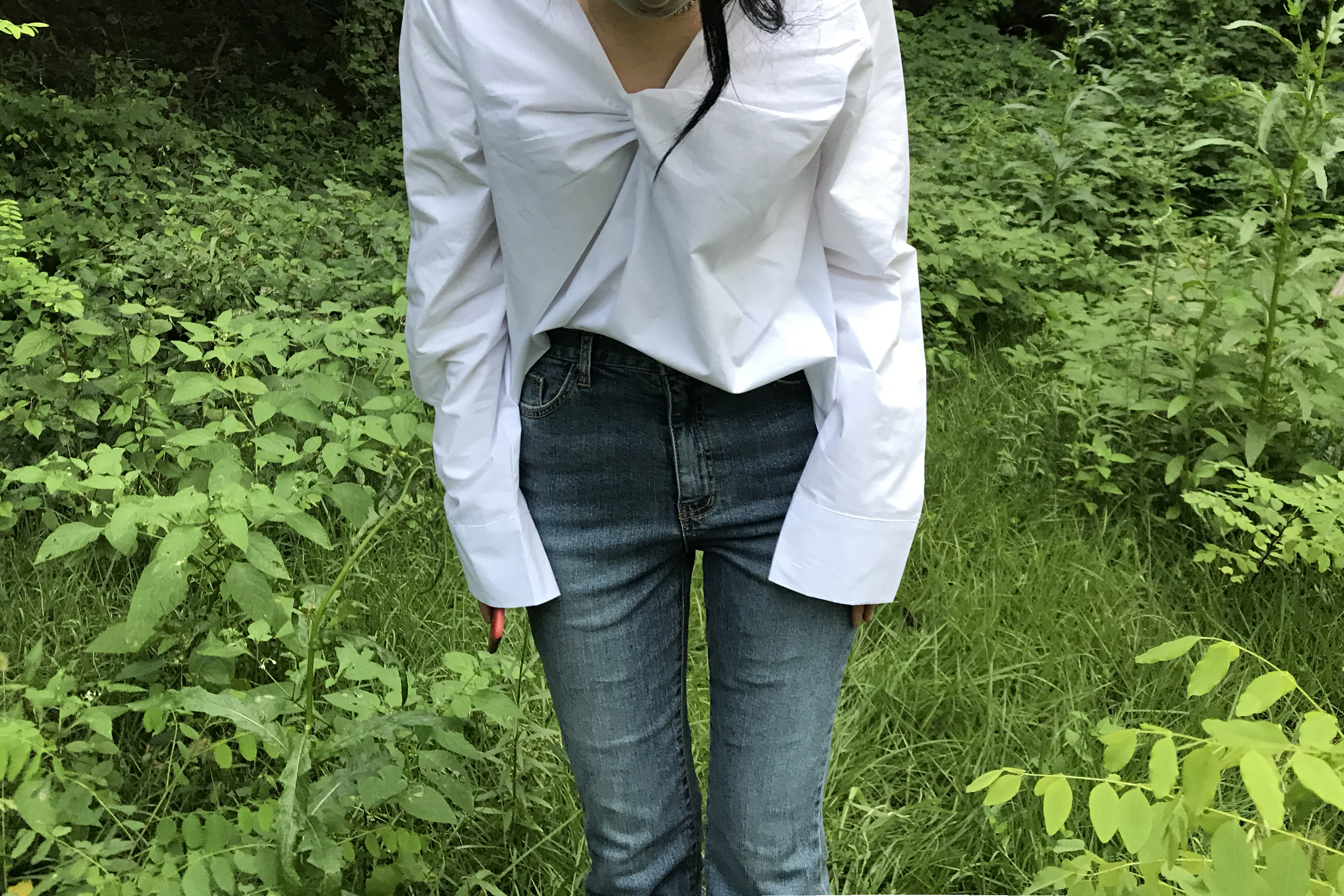 Between green twist shirt loose vivid year-end mee