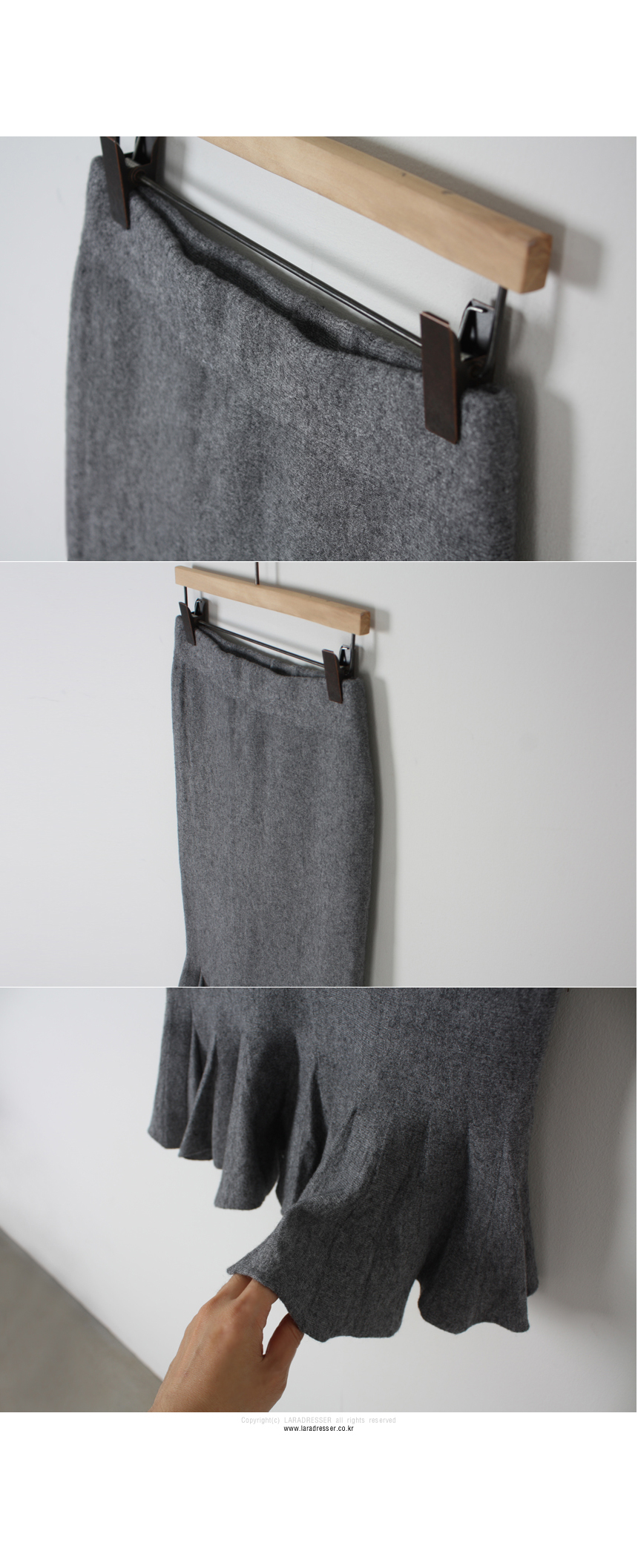 Pleated Bending Knit Skirt - Flare Long Gol Mermai