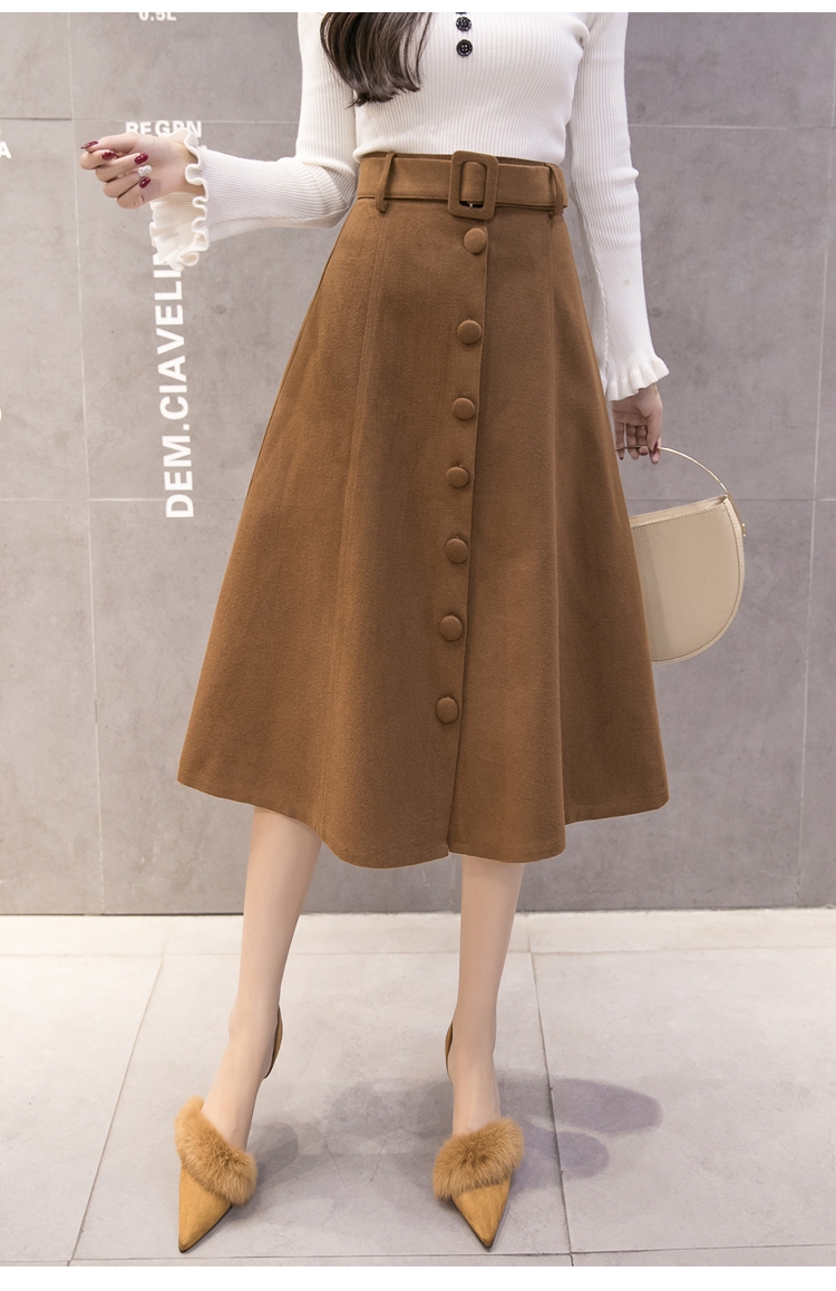 Women's wool long skirts A line skirts 30s Norm