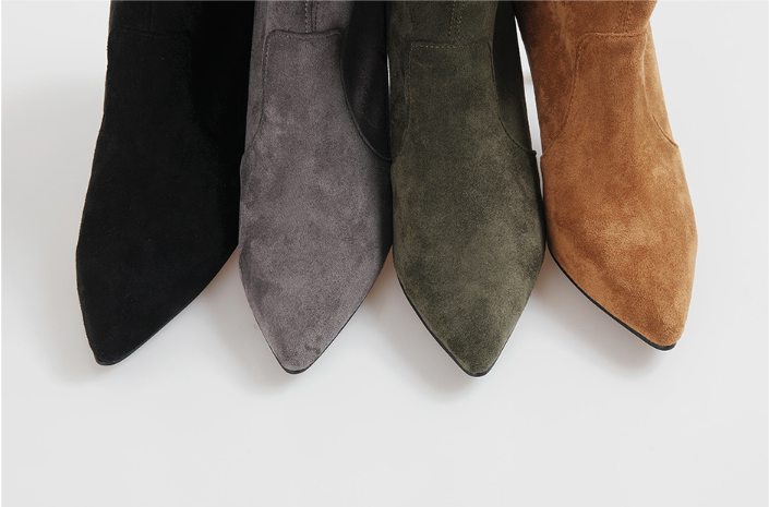 RN-7177 Color Suede Ankle Boots Slim, luxurious lo