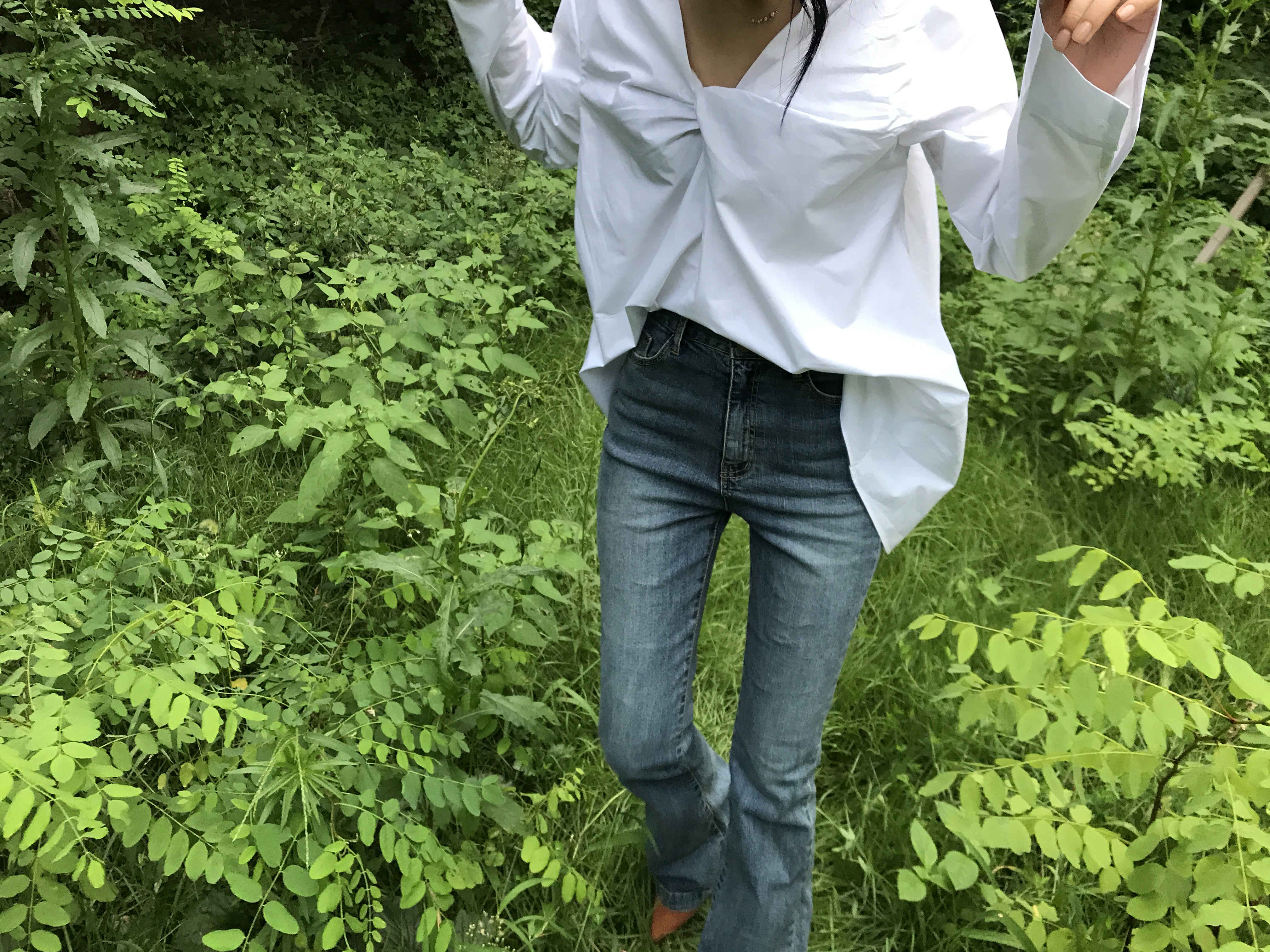 Between green twist shirt loose vivid year-end mee