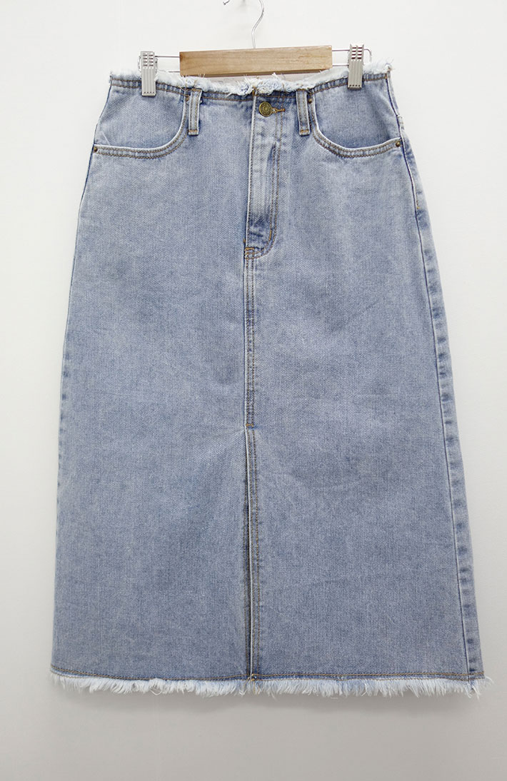 Vintage A-line denim long skirt tidy, stylish cute