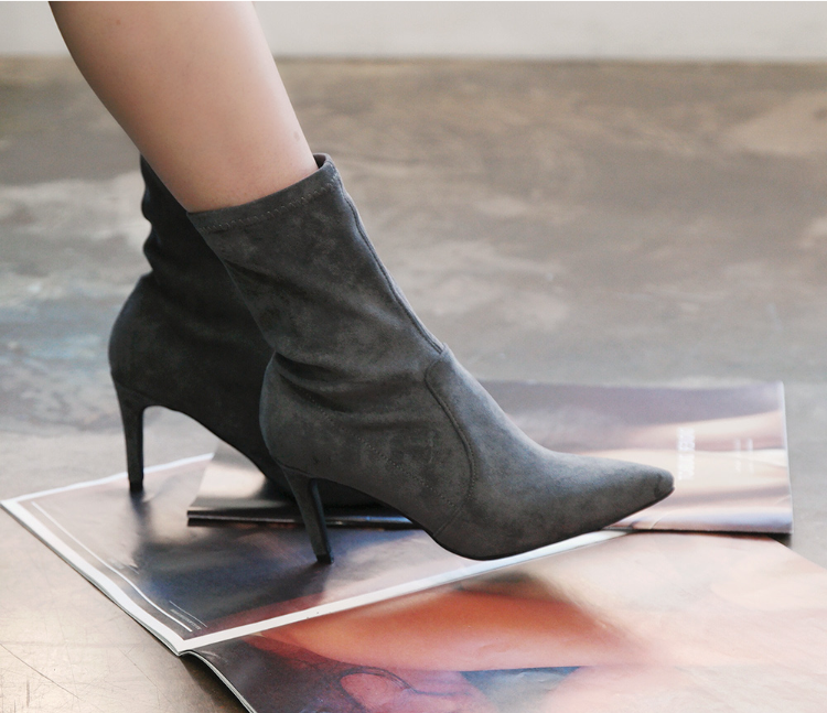RN-7177 Color Suede Ankle Boots Slim, luxurious lo