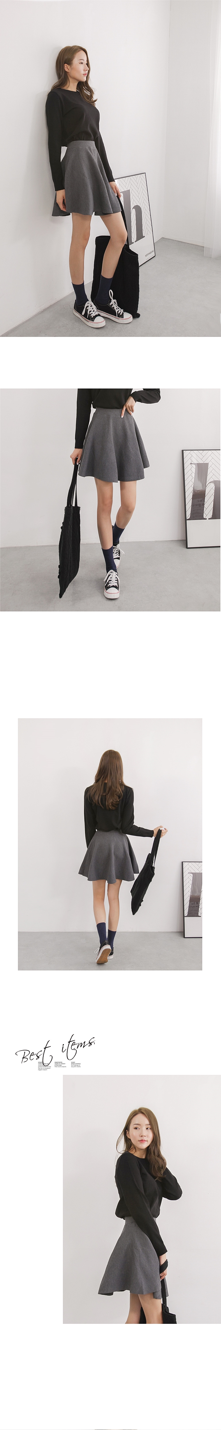 Basic A Line Flare Mini Skirt Short Skirt Office L