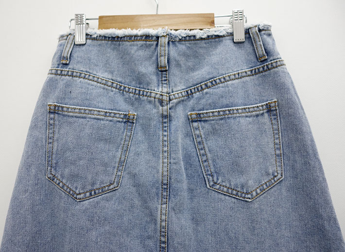 Vintage A-line denim long skirt tidy, stylish cute
