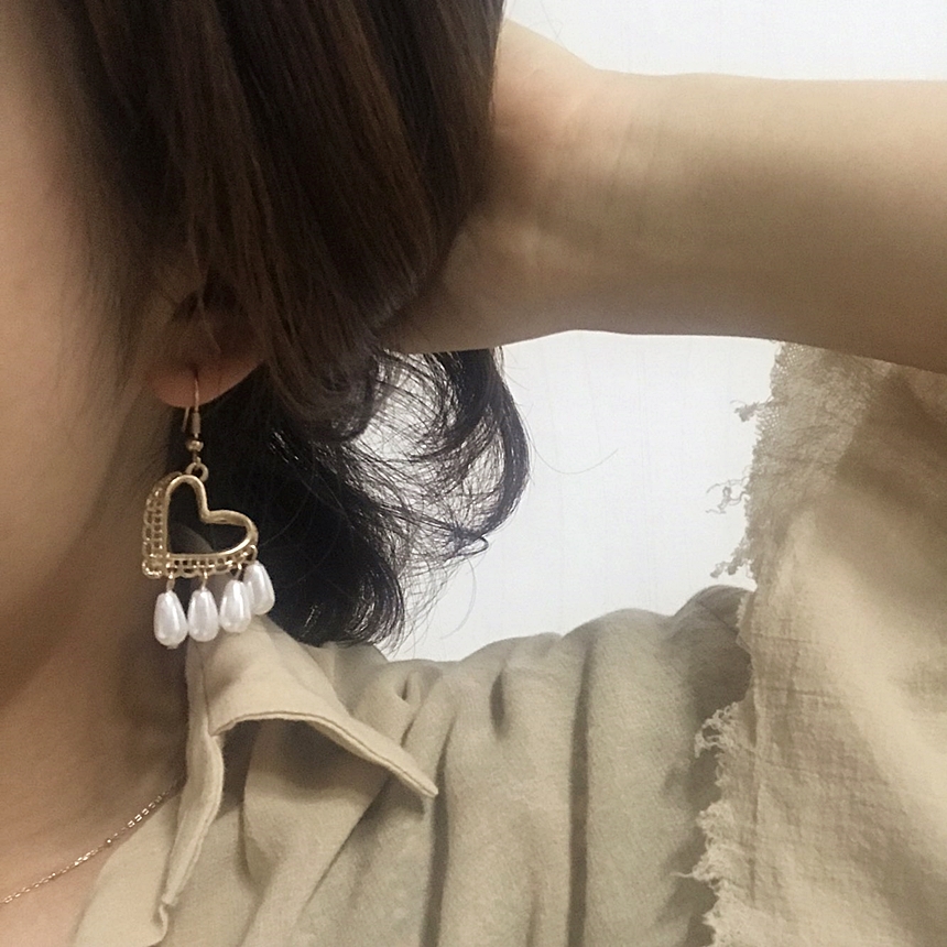 Antique Heart Pearl Earrings Drop 20 Recommended W