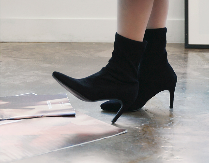 RN-7177 Color Suede Ankle Boots Slim, luxurious lo