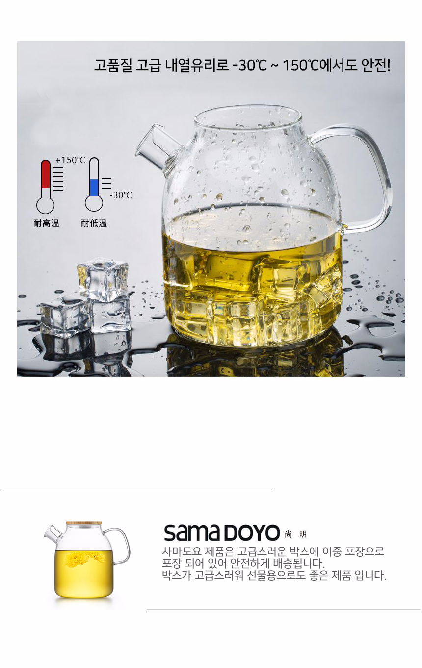 Samayodo large capacity heat-resistant glass tea p