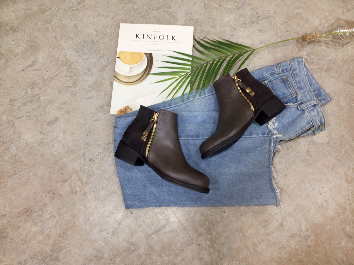 5cm Rats Suede Zipper Decorative Middle Tongue Ank