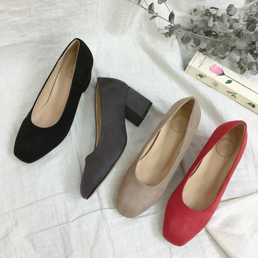 Black Heart Mud ★ Suede Middle Hill Suemu Pumps Ch