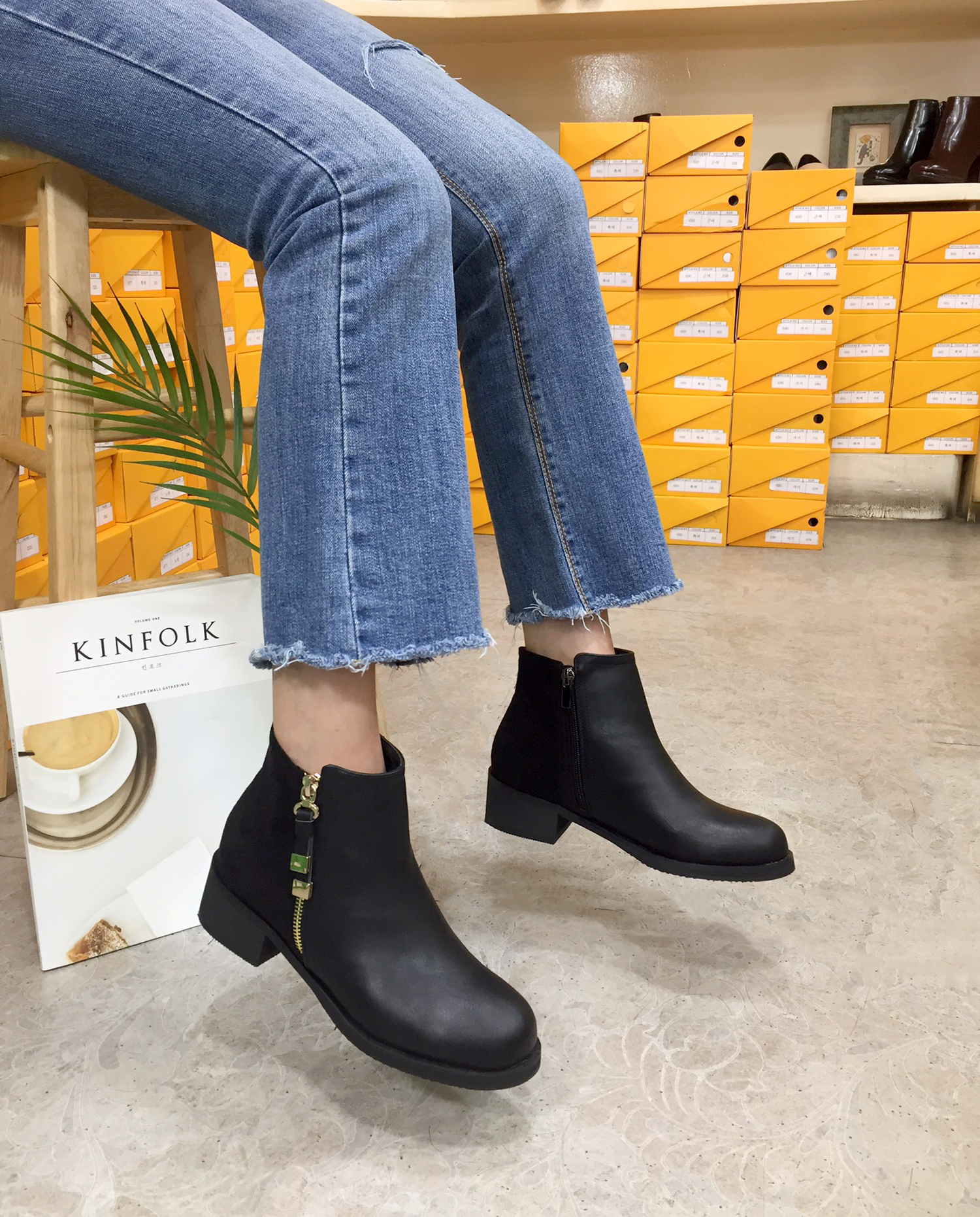 5cm Rats Suede Zipper Decorative Middle Tongue Ank