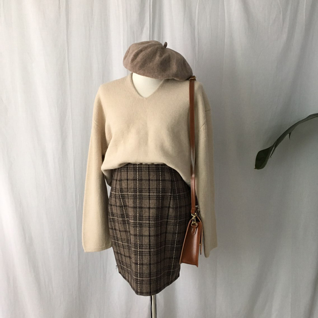 Woolen Check Mini-Skirt Classic Look Wedding Fashi