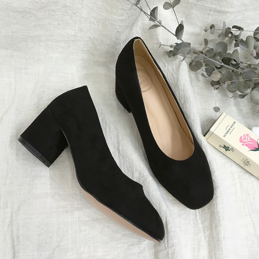 Black Heart Mud ★ Suede Middle Hill Suemu Pumps Ch